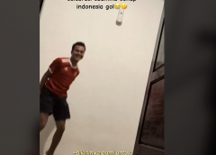 Ngakak! Seorang Istri Merekam Momen Selebrasi Sang Suami Ketika Melihat Timnas Indonesia Mencetak Gol
